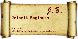 Jelenik Boglárka névjegykártya